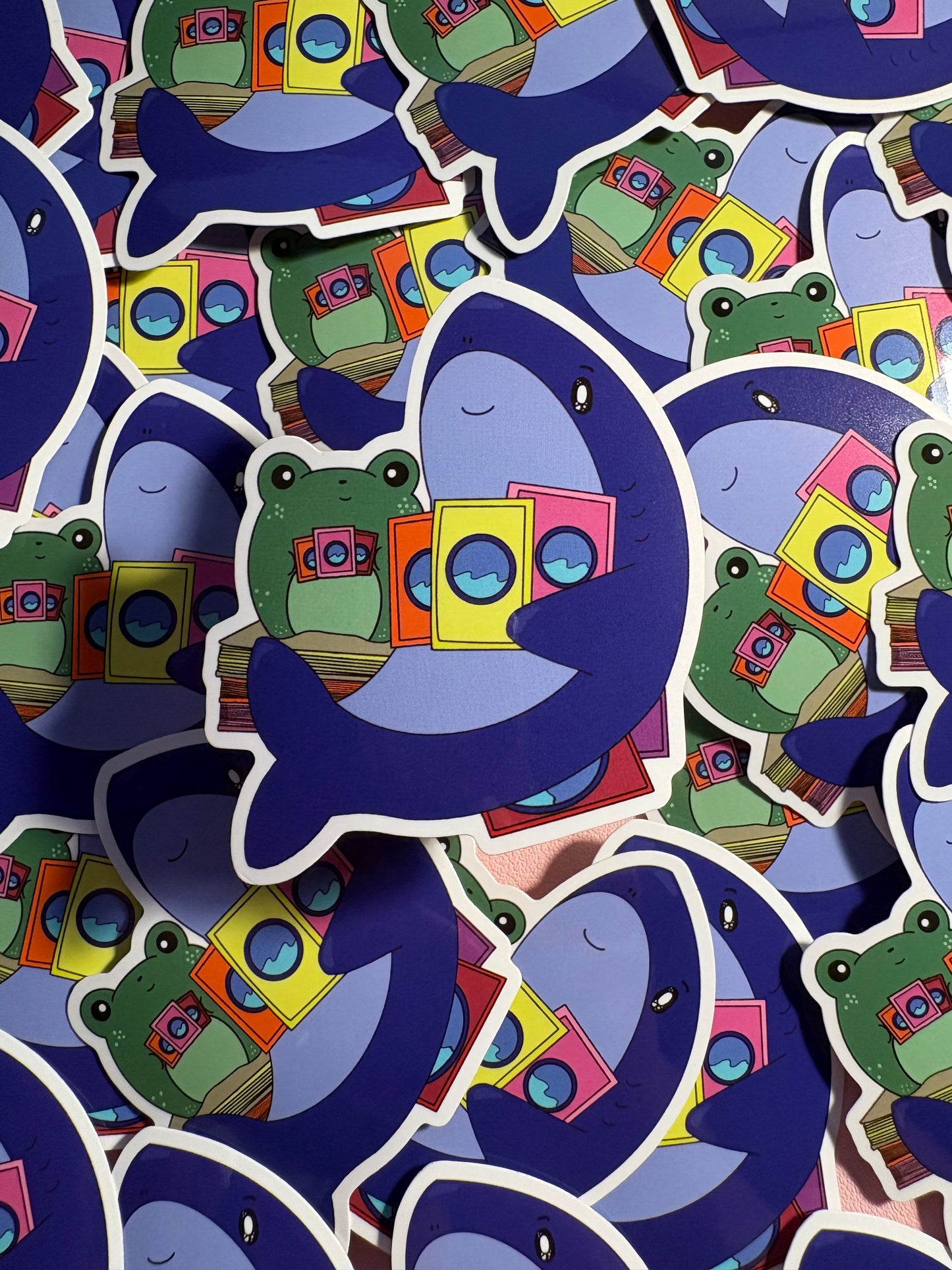 Sharkie and Frog Sticker