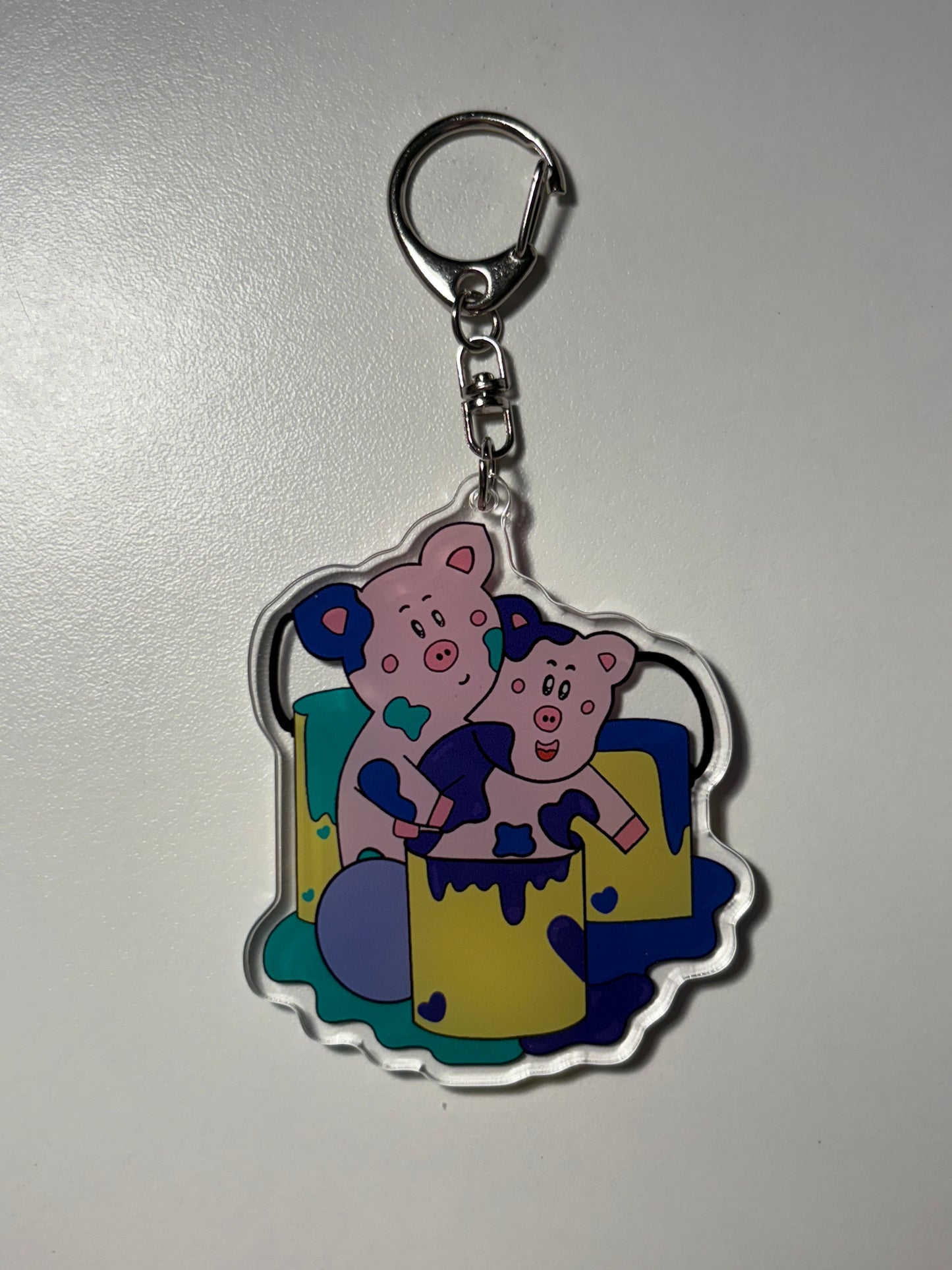 Painted Pig Keychain