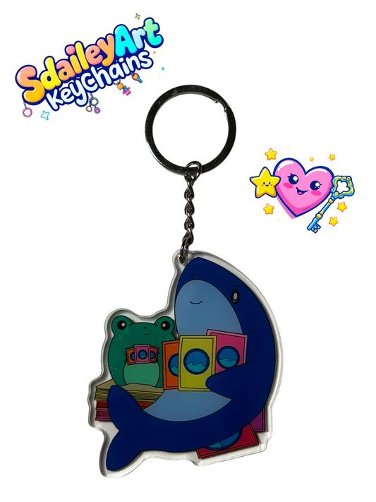 Sharkie and Frog  keychain
