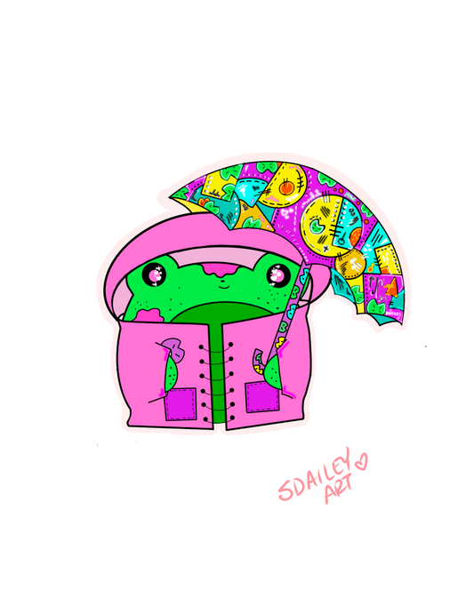 Pink Raincoat Sticker