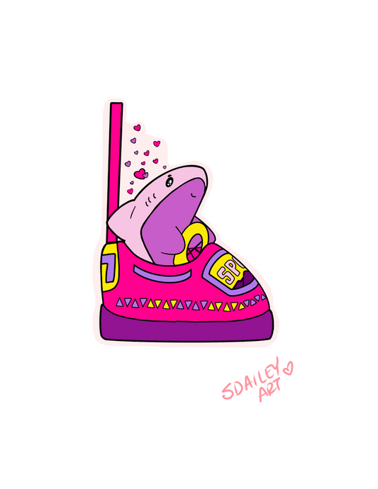 Bumper Car Shark Sticker