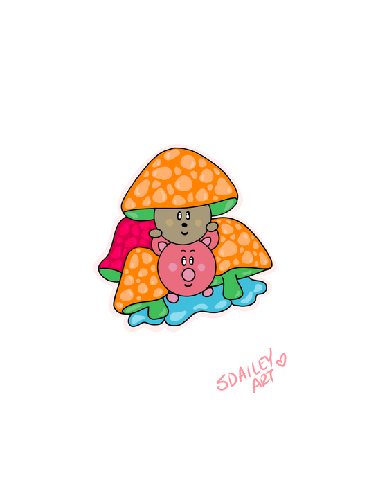 Mushroom Babies Sticker