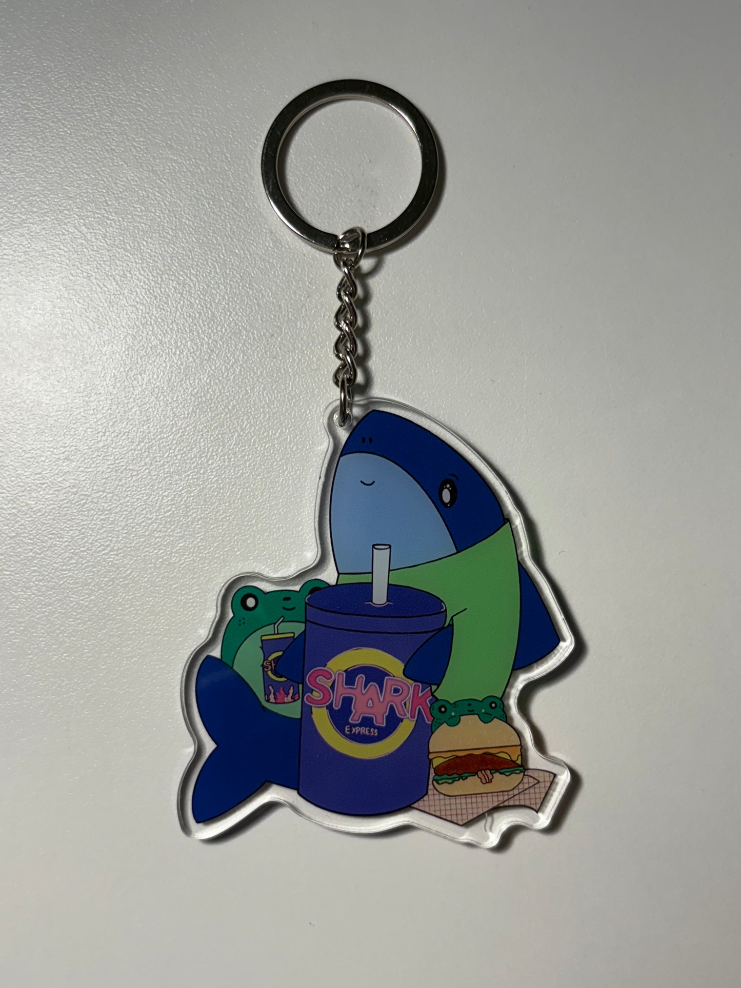 Sharkie and Frog ( FAIR FOOD ) keychain